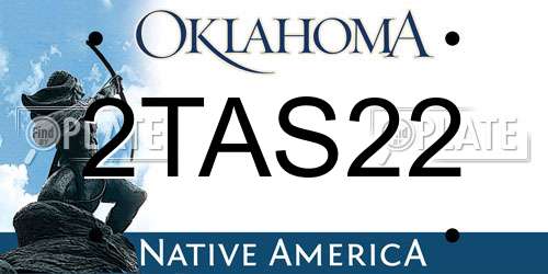 2TAS22 Oklahoma License Plate
