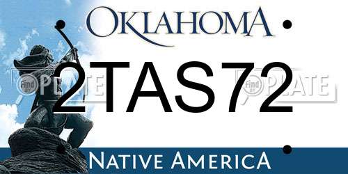 2TAS72 Oklahoma License Plate