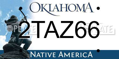 2TAZ66 Oklahoma License Plate