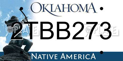 2TBB273 Oklahoma License Plate