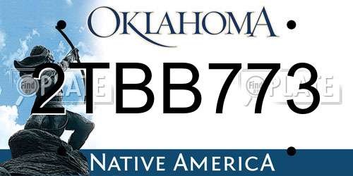 2TBB773 Oklahoma License Plate