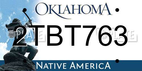 2TBT763 Oklahoma License Plate