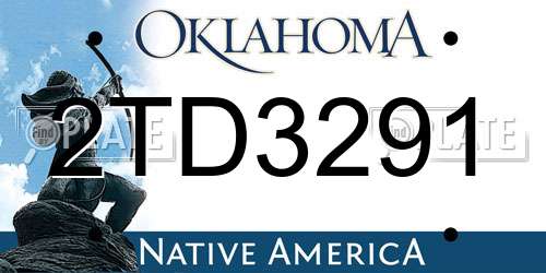 2TD3291 Oklahoma License Plate