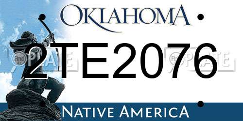 2TE2076 Oklahoma License Plate