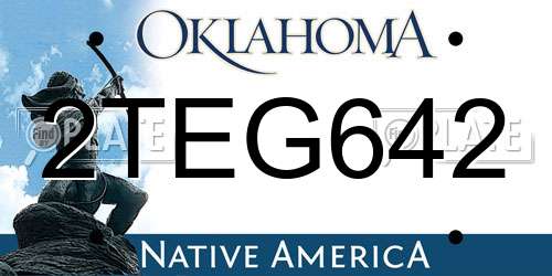 2TEG642 Oklahoma License Plate