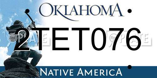 2TET076 Oklahoma License Plate