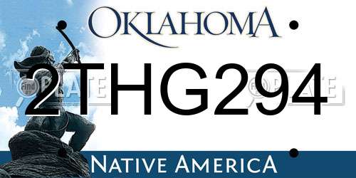 2THG294 Oklahoma License Plate