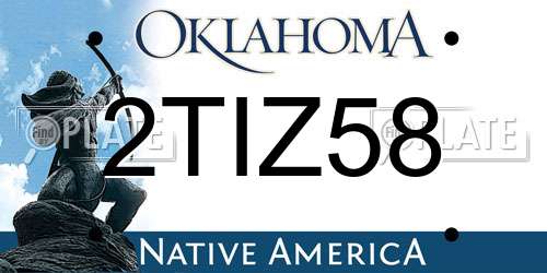 2TIZ58 Oklahoma License Plate
