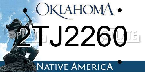 2TJ2260 Oklahoma License Plate