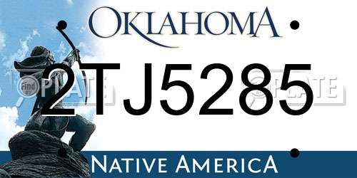 2TJ5285 Oklahoma License Plate