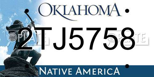 2TJ5758 Oklahoma License Plate