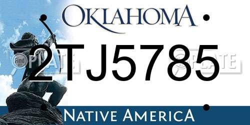 2TJ5785 Oklahoma License Plate