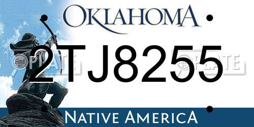 2TJ8255 Oklahoma License Plate