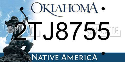 2TJ8755 Oklahoma License Plate