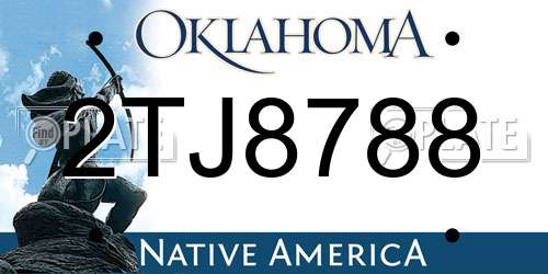 2TJ8788 Oklahoma License Plate