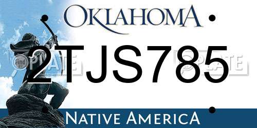 2TJS785 Oklahoma License Plate