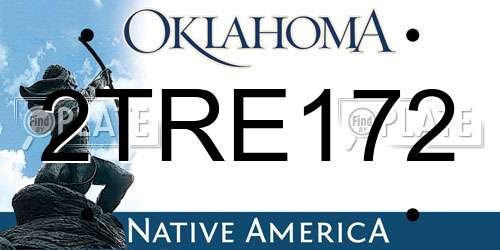 2TRE172 Oklahoma License Plate