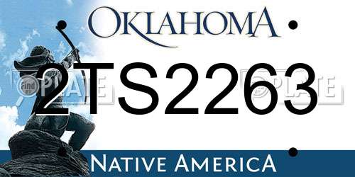 2TS2263 Oklahoma License Plate