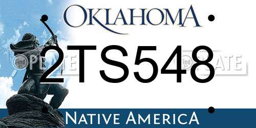 2TS548 Oklahoma License Plate