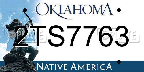 2TS7763 Oklahoma License Plate