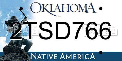 2TSD766 Oklahoma License Plate