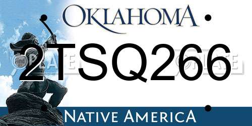 2TSQ266 Oklahoma License Plate