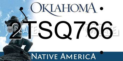 2TSQ766 Oklahoma License Plate