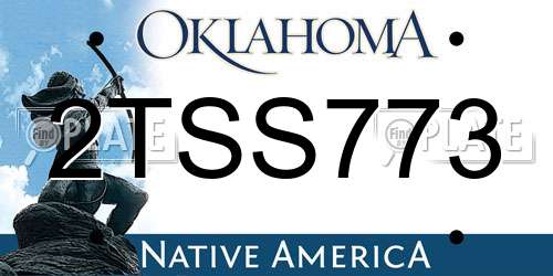 2TSS773 Oklahoma License Plate