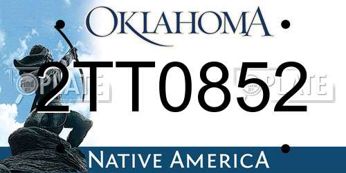 2TT0852 Oklahoma License Plate