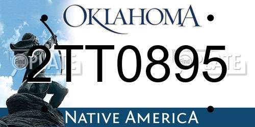 2TT0895 Oklahoma License Plate