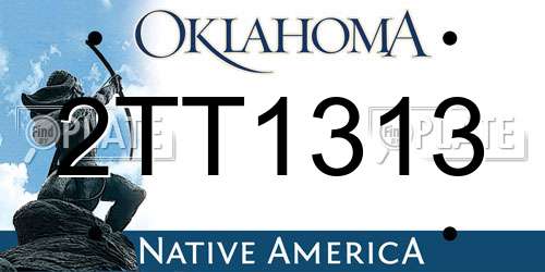 2TT1313 Oklahoma License Plate