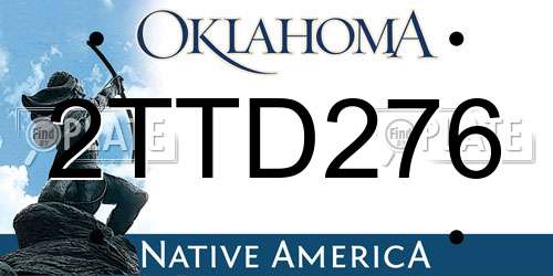2TTD276 Oklahoma License Plate
