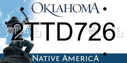 2TTD726 Oklahoma License Plate