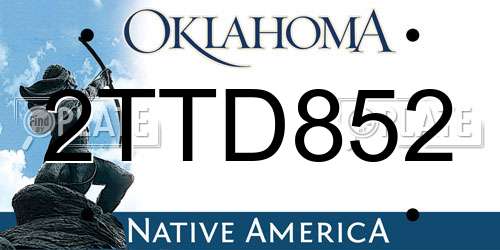 2TTD852 Oklahoma License Plate