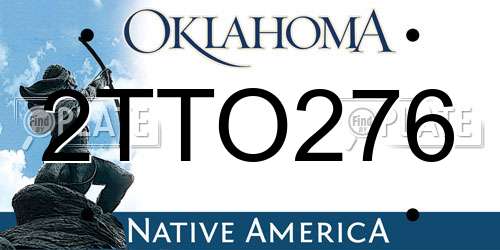 2TTO276 Oklahoma License Plate