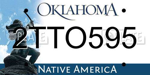 2TTO595 Oklahoma License Plate