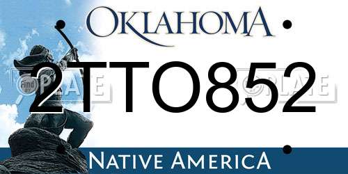 2TTO852 Oklahoma License Plate