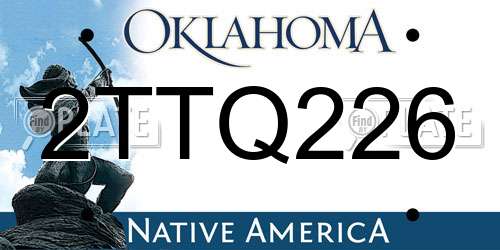 2TTQ226 Oklahoma License Plate
