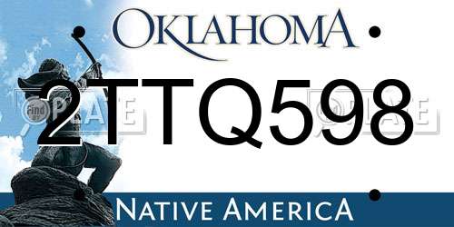 2TTQ598 Oklahoma License Plate