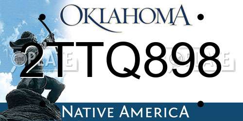 2TTQ898 Oklahoma License Plate