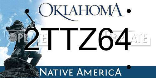 2TTZ64 Oklahoma License Plate