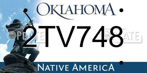 2TV748 Oklahoma License Plate