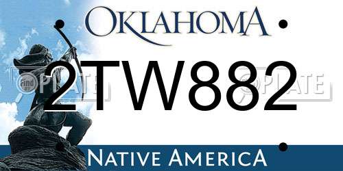 2TW882 Oklahoma License Plate