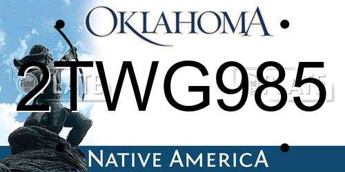 2TWG985 Oklahoma License Plate