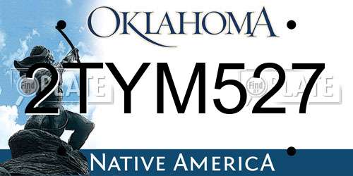 2TYM527 Oklahoma License Plate