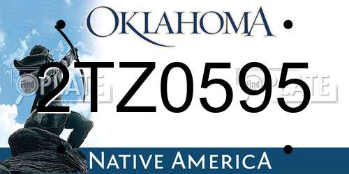 2TZ0595 Oklahoma License Plate