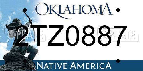 2TZ0887 Oklahoma License Plate