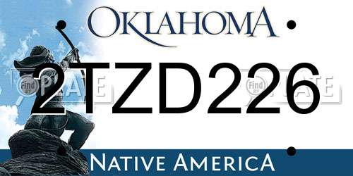 2TZD226 Oklahoma License Plate