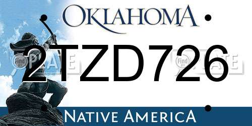 2TZD726 Oklahoma License Plate