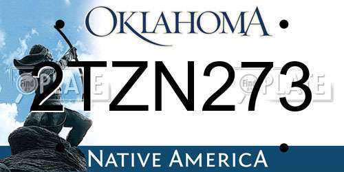 2TZN273 Oklahoma License Plate